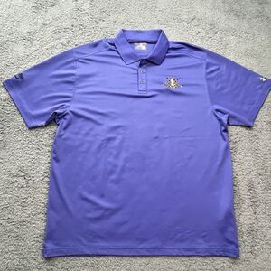 Under Armour Heat Gear Golf Shirt Mens 2XL British Open Loose Polo Purple